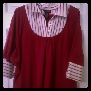 Lane Bryant dark red blouse